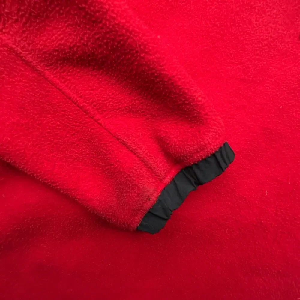 Vintage 90s The North Face Denali Fleece Red Jacket Mens Large Black Full Zip